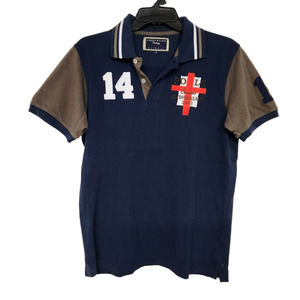Libero Milano Vintage Colorblock Cotton Polo Shirt L
